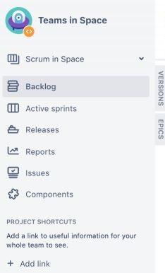 Jira Project - Board left menu